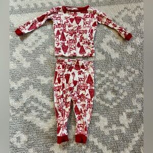 Burt’s Bees- Winter Holiday Red and White Toddler Pajamas